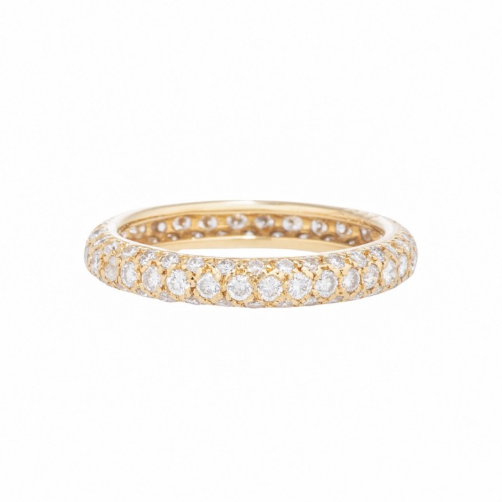 WEMPE Memoirering, 3-reihig mit 100 Brillanten 