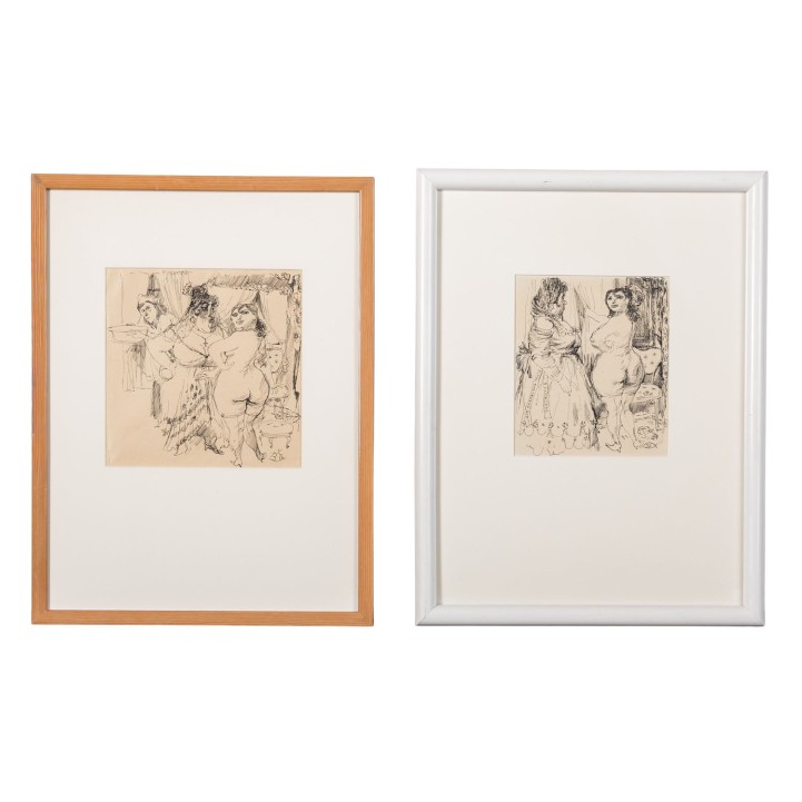 MEINHARD, FRITZ (1910-1997), pair of drawings 'Die angebliche Tante Cervantes', 