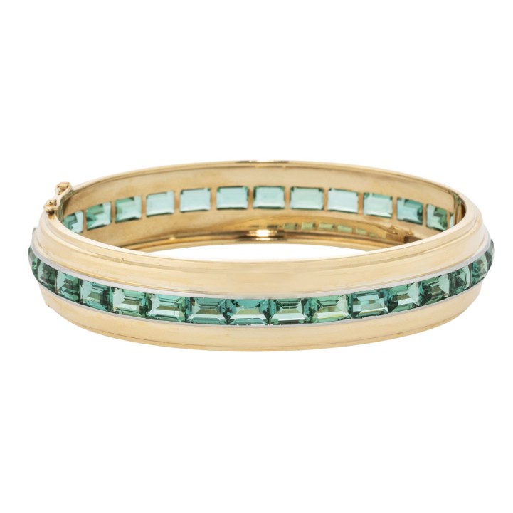 Bangle with fine tourmalines in total approx. 18 ct 