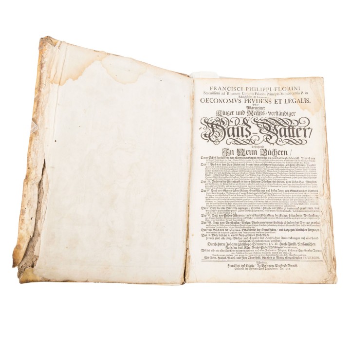 'Kluger und Rechts-verständiger Haus-Vatter' - Hausväterbuch, Anfang des 18. Jhd., 