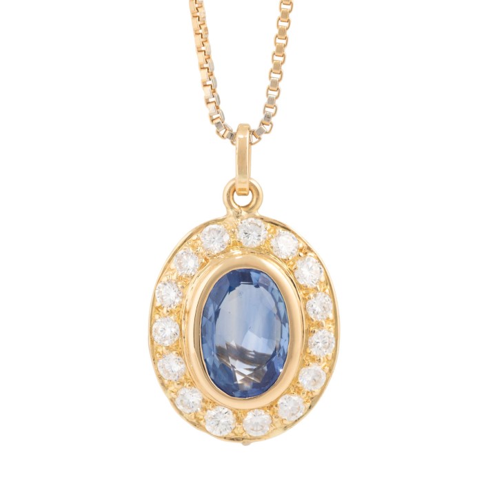 Pendant with fine sapphire approx. 2.5 ct,  