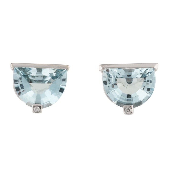 Paar Ohrstecker mit 2 Aquamarinen  