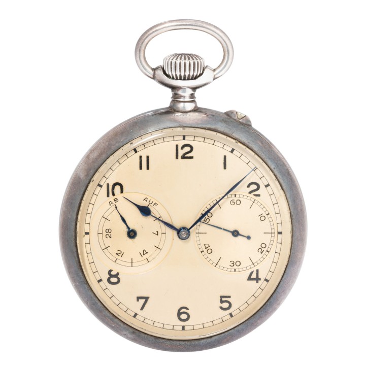 A. LANGE & SÖHNE / ANDREAS HUBER B watch of the Kriegsmarine with power reserve, ca. 1940s. 