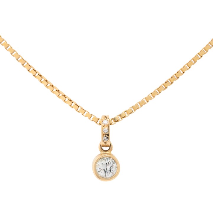 Solitaire pendant with brilliant-cut diamond,  