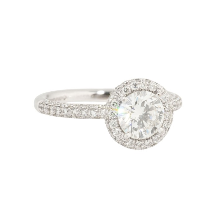 Ring with brilliant-cut diamond of approx. 1 ct, 