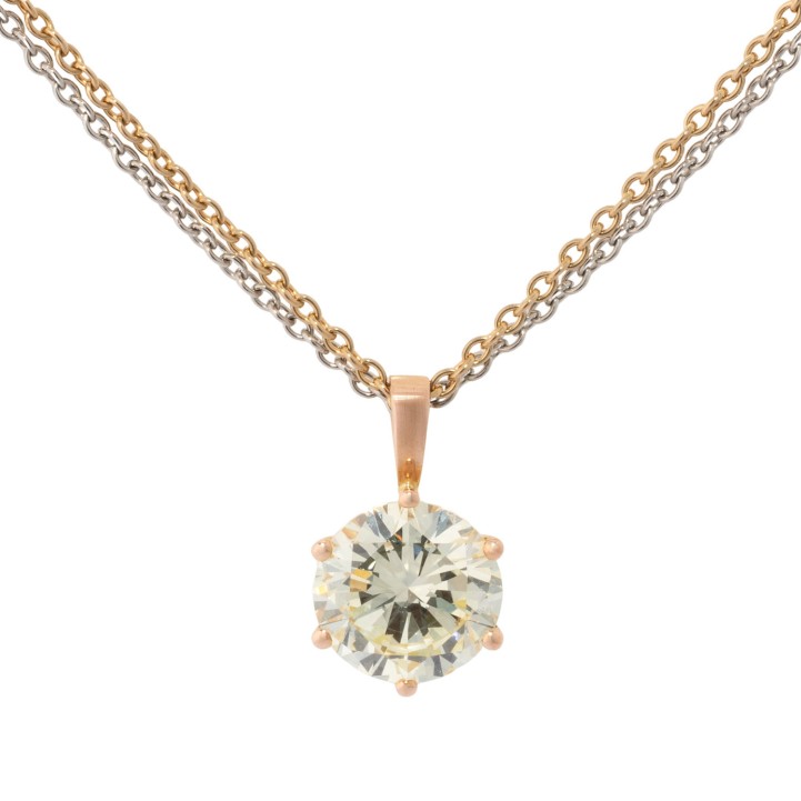 Solitaire pendant with brilliant-cut diamond approx. 3.3 ct,  