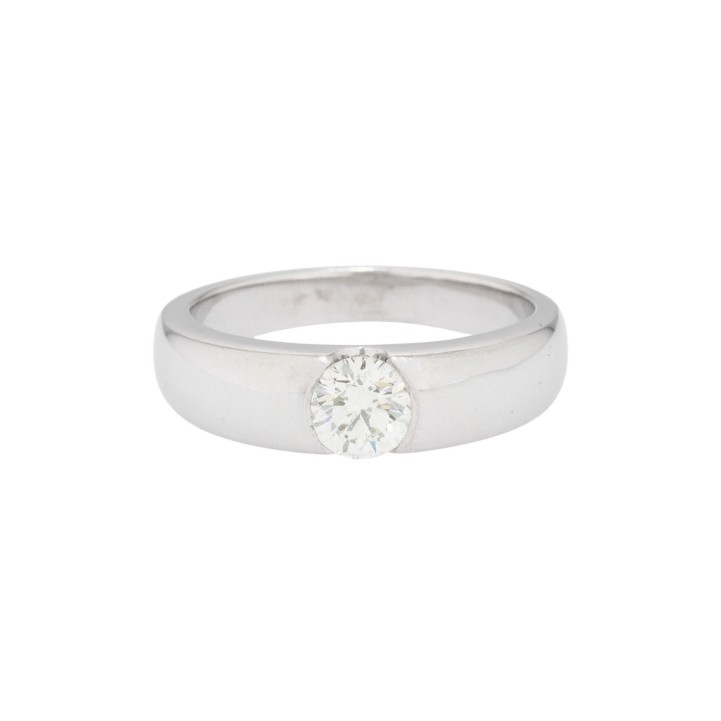 Band ring with brilliant-cut diamond 0.73 ct,  