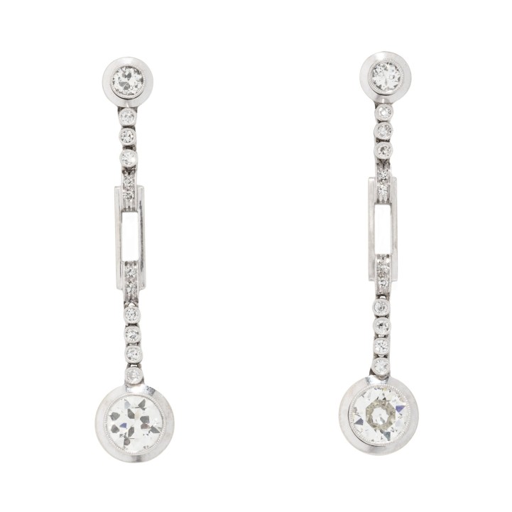 Ohrhänger mit Diamanten von zus. ca. 2,5 ct,  