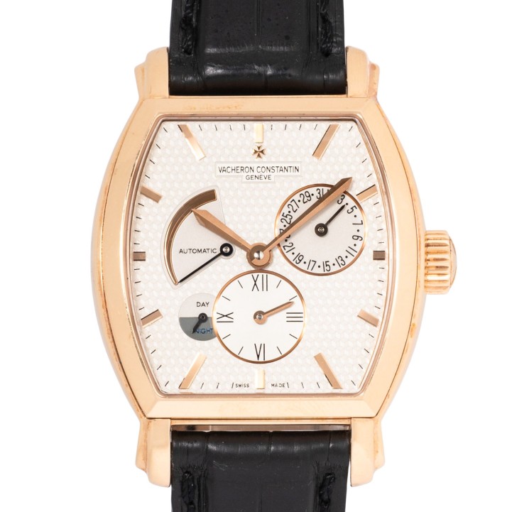 VACHERON CONSTANTIN Malte Tonneau Dual Time Ref. 47400/000R Herrenuhr, Papiere 2008.  