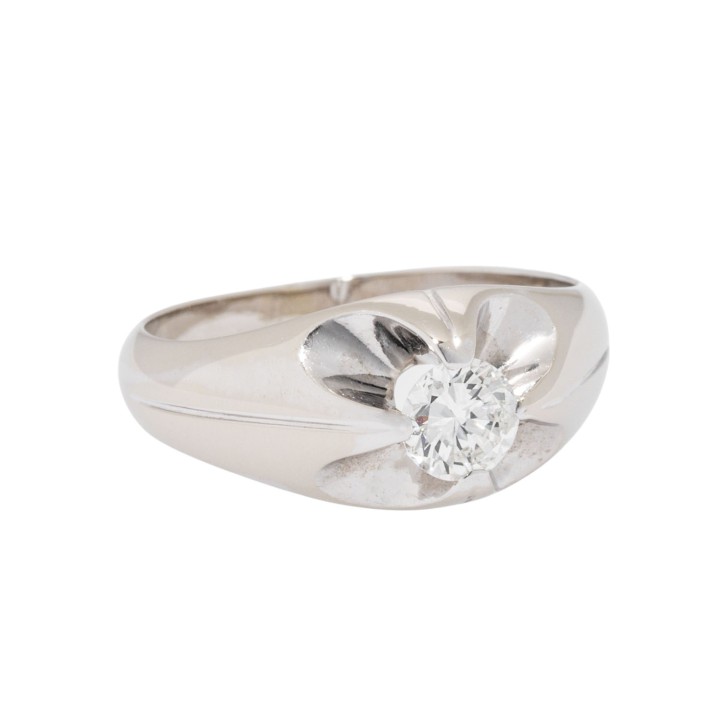 Solitärring mit Brillant von ca. 0,5 ct,  