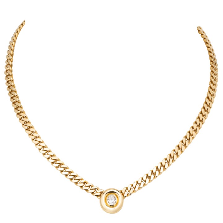 Collier mit ovalem Diamant, 