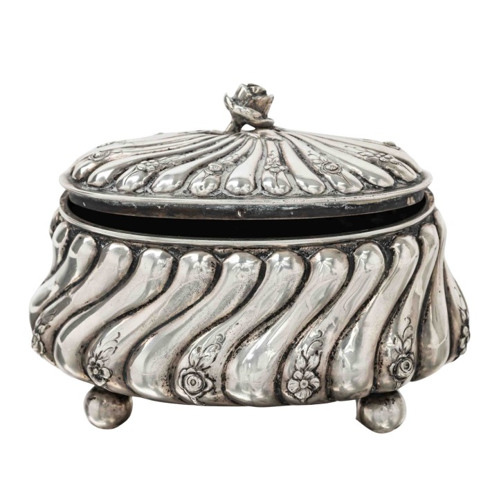 Zuckerdose 800 Silber, deutsch nach 1886. 