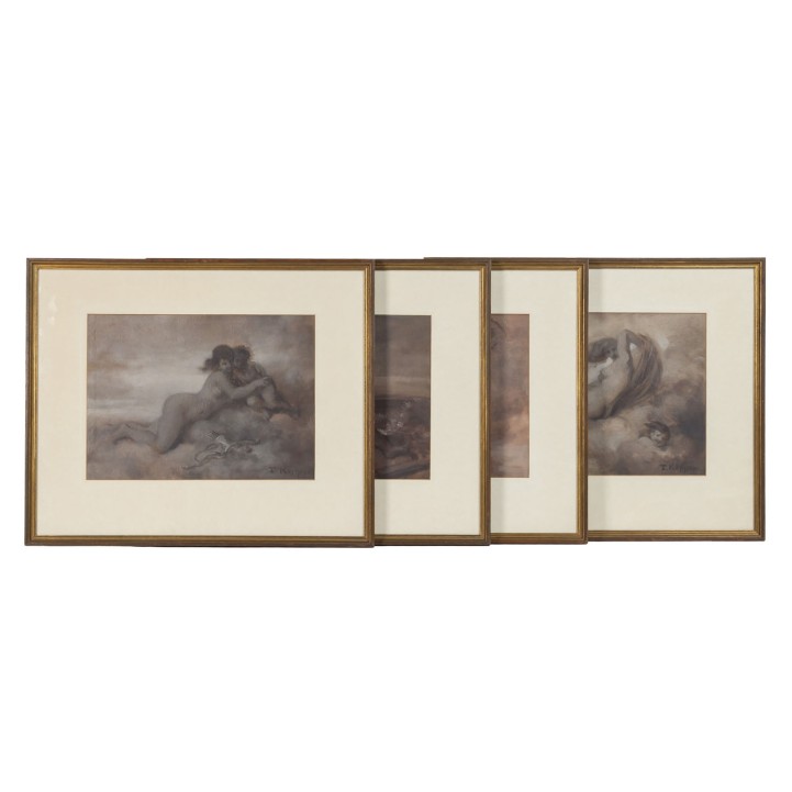 KÖPPEN, THEODOR (1828-1903) "Folge von vier Werken mit Szenen aus der griechischen Mythologie" 