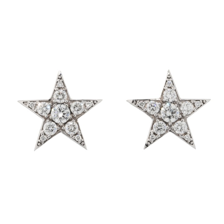 Paar Ohrstecker 'Stern' mit 22 Brillanten  