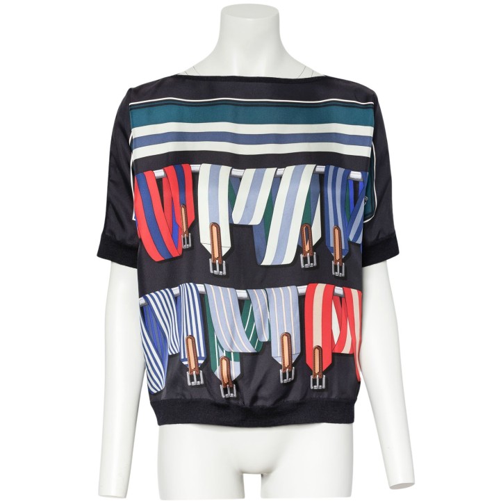 PRE-LOVED ITEM BY @JENNIFERKATHE - HERMÈS top 'LES SANGLES', size 38 (fr. 40). 