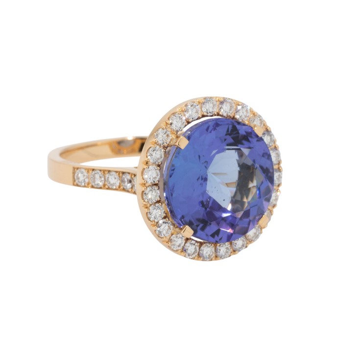 Ring mit Tansanit ca. 11,92 ct,  