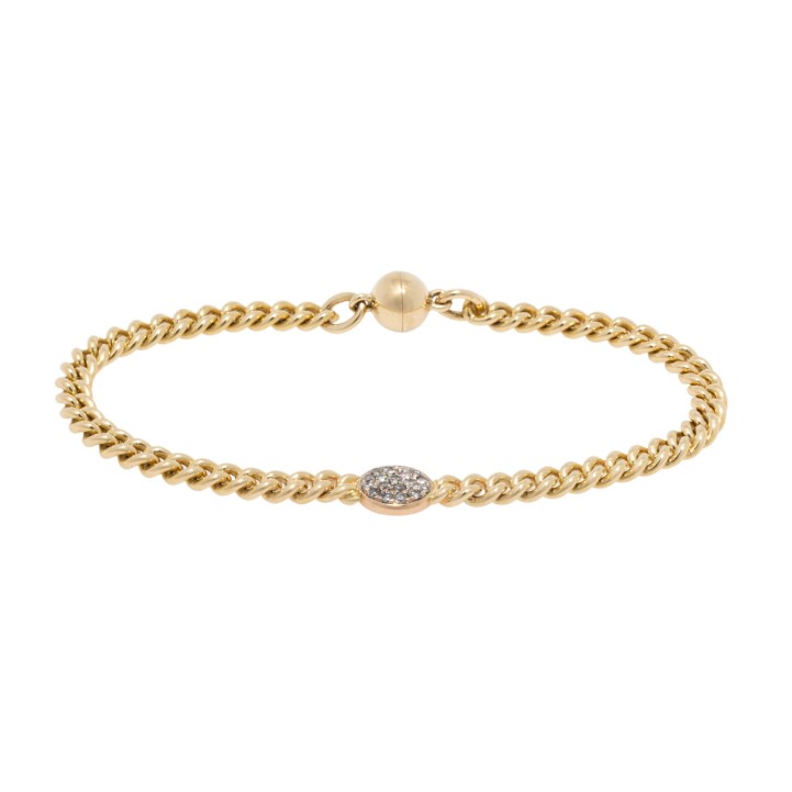 Panzerarmband mit brillantbesetzer Ronde, 