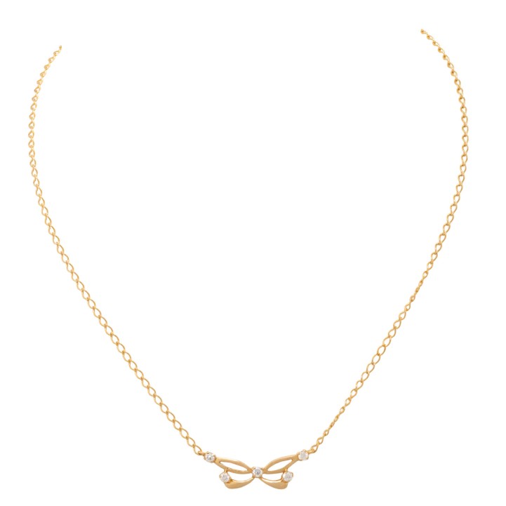 Collier 'Schleife' mit 5 Zirkonia,  