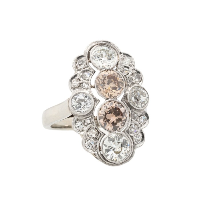 Art-Déco Ring mit Diamanten  