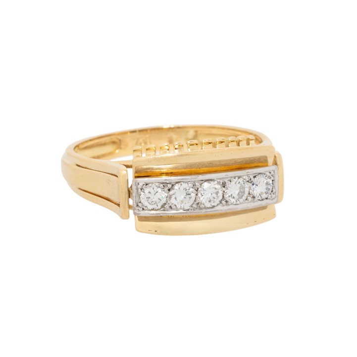 Ring mit 5 Brillanten von zus.  0,40 ct,  