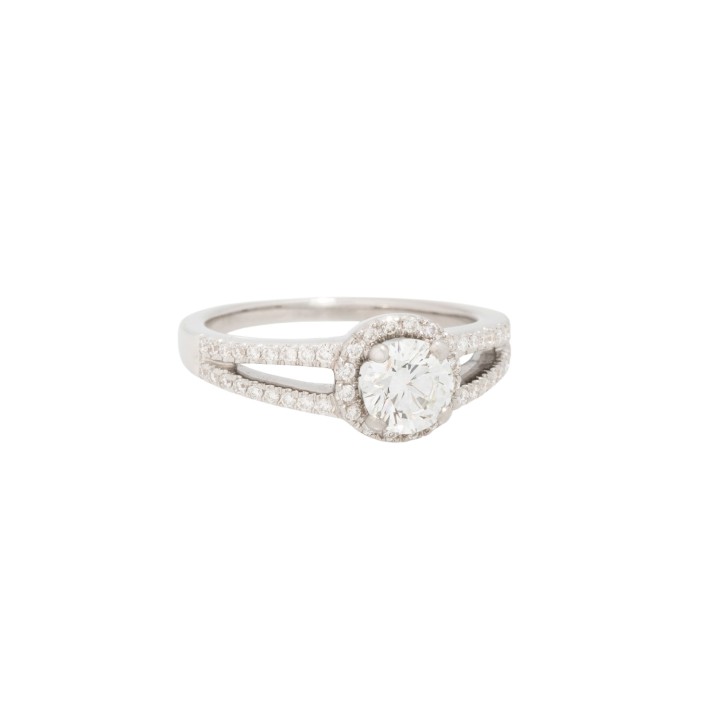 Ring with brilliant-cut diamond approx. 0.80 ct,  