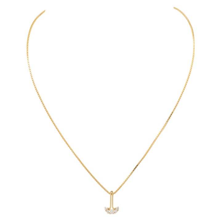 Kette und Anhänger mit 5 Brillanten 