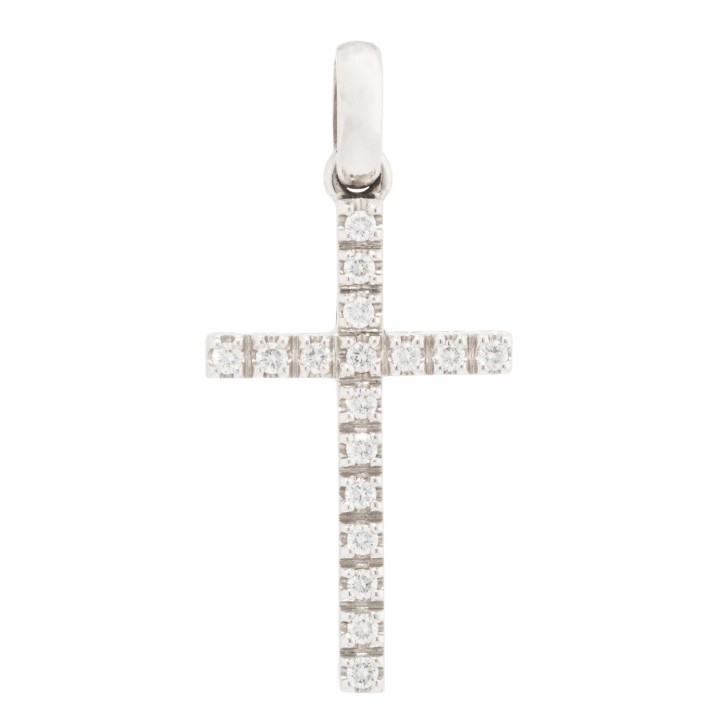 'Cross' pendant with 17 brilliant-cut diamonds,  