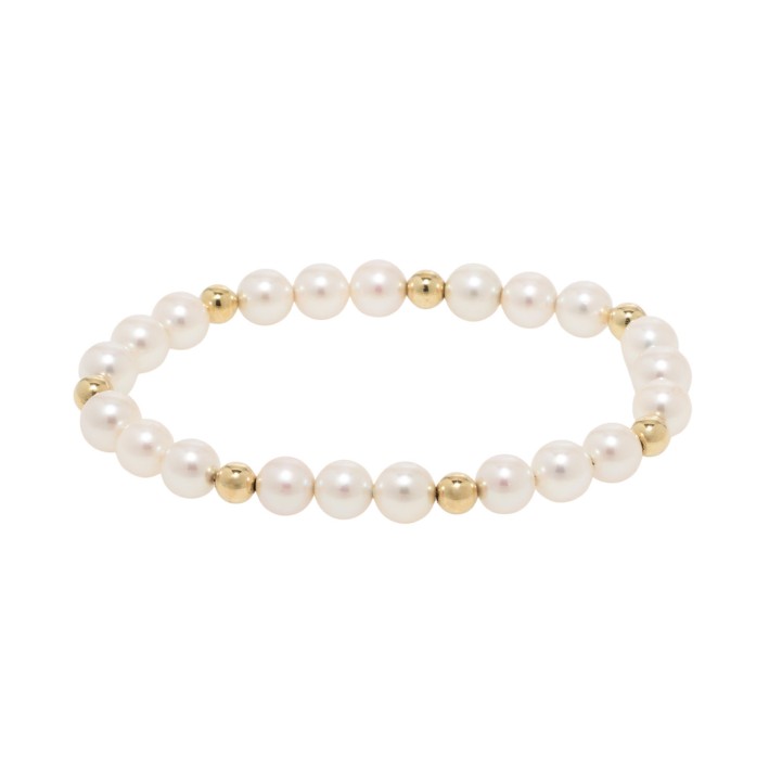Armband mit 21 weißen Zuchtperlen, 