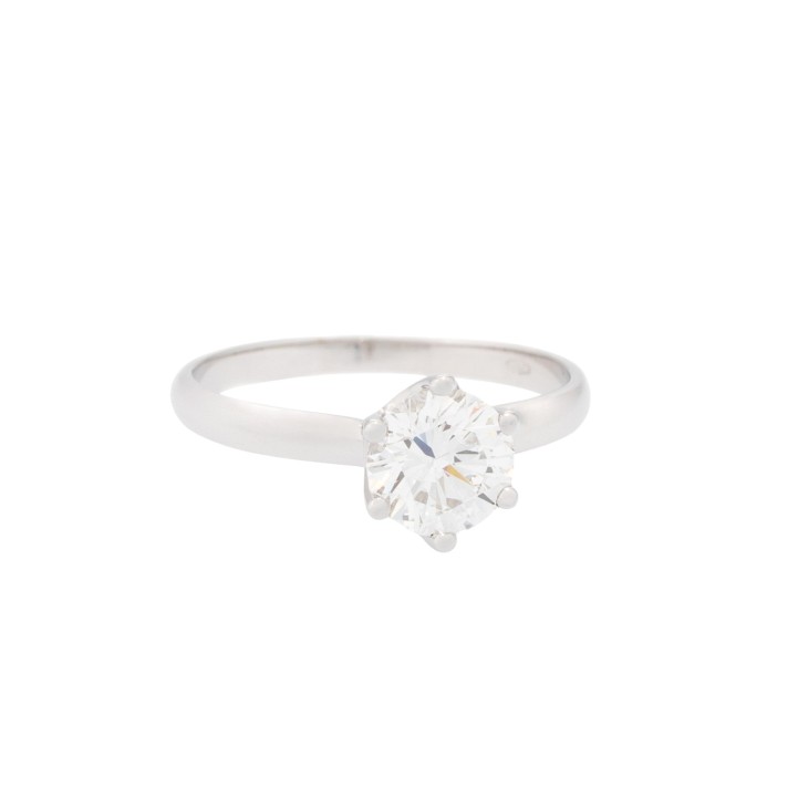 Solitaire ring with brilliant-cut diamond 1.06 ct, FW (G)/VS,  