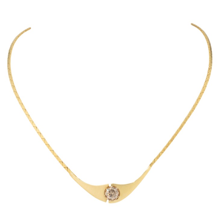 Solitärcollier mit Brillant von ca. 1,27 ct,  