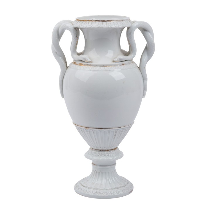 MEISSEN snake-handled vase, 1860-1924, 