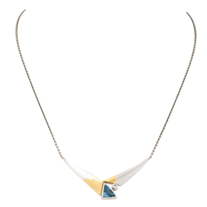 Collier mit blauem Topas,  