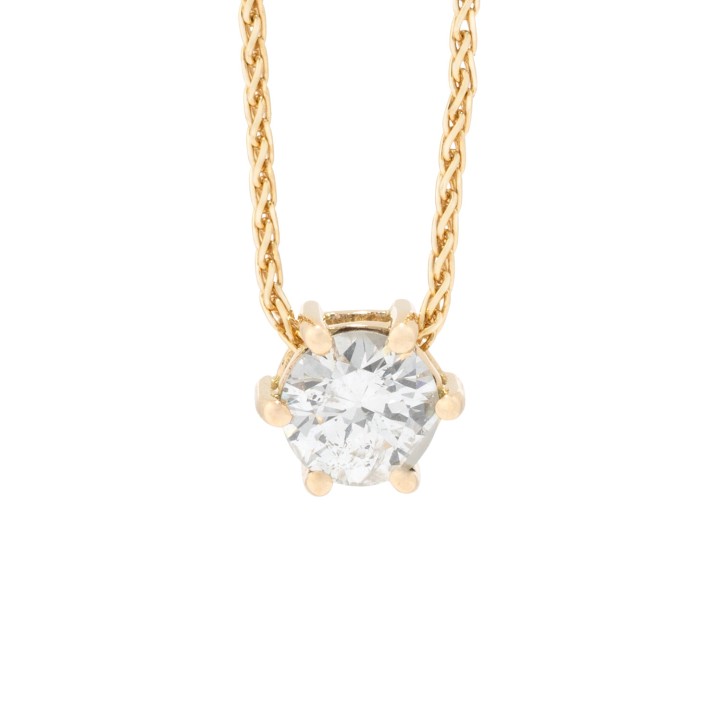 Pendant with brilliant-cut diamond, 0.89 ct, GET (K)/PI,  