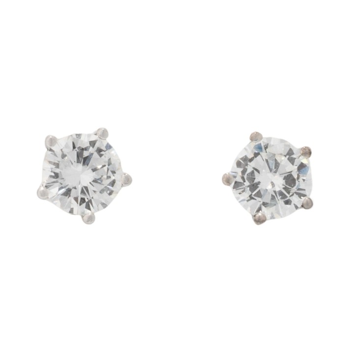 Stud earrings with 2 brilliant-cut diamonds totaling 0.52 ct, 