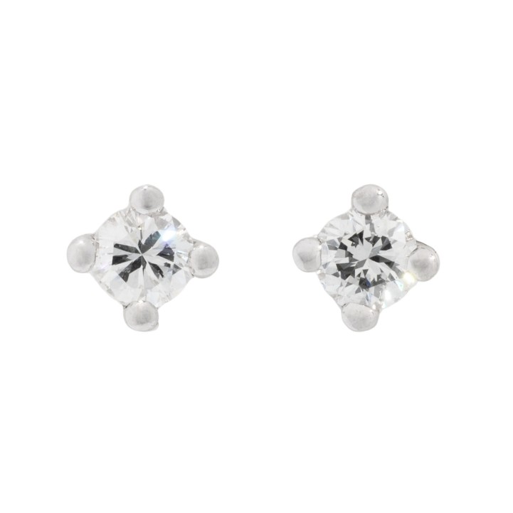 Stud earrings with 2 brilliant-cut diamonds totaling 0.46 ct,  