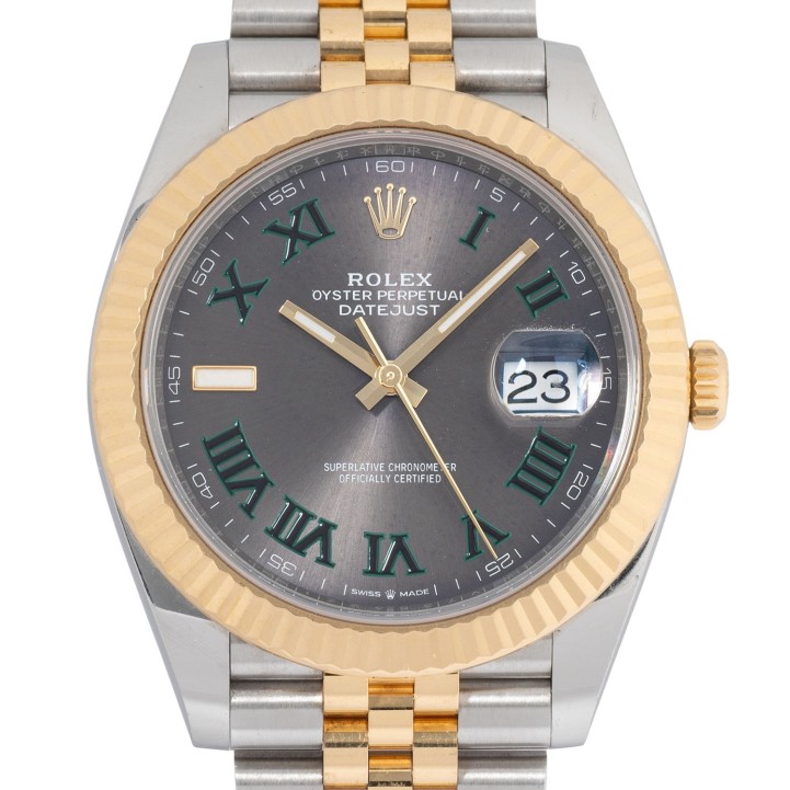 ROLEX Datejust 41 Wimbledon Ref 126333 Herrenuhr von 2016. Box und Papiere.  