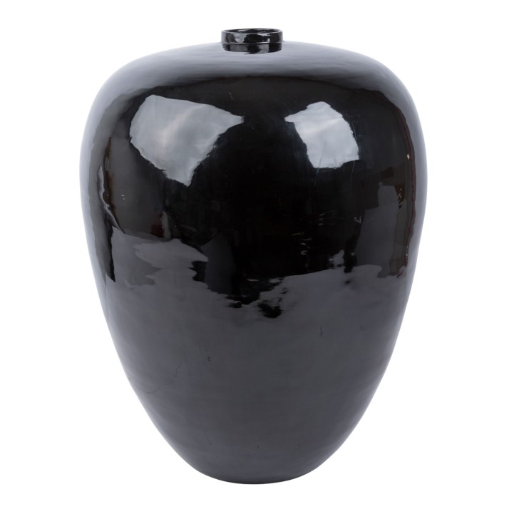 Decorative black ornamental floor vase. 