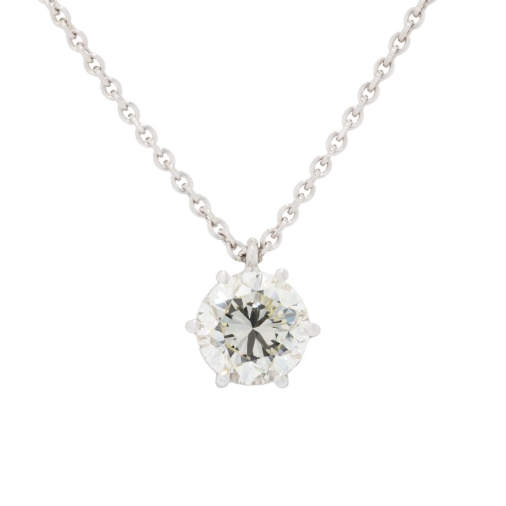 Solitaire pendant with brilliant-cut diamond 2.1 ct,  