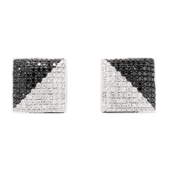 Ohrringe 'Black and White' mit Diamanten zus. ca. 4 ct,  