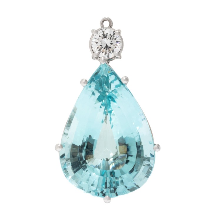 Anhänger mit Aquamarintropfen von ca. 22 ct 