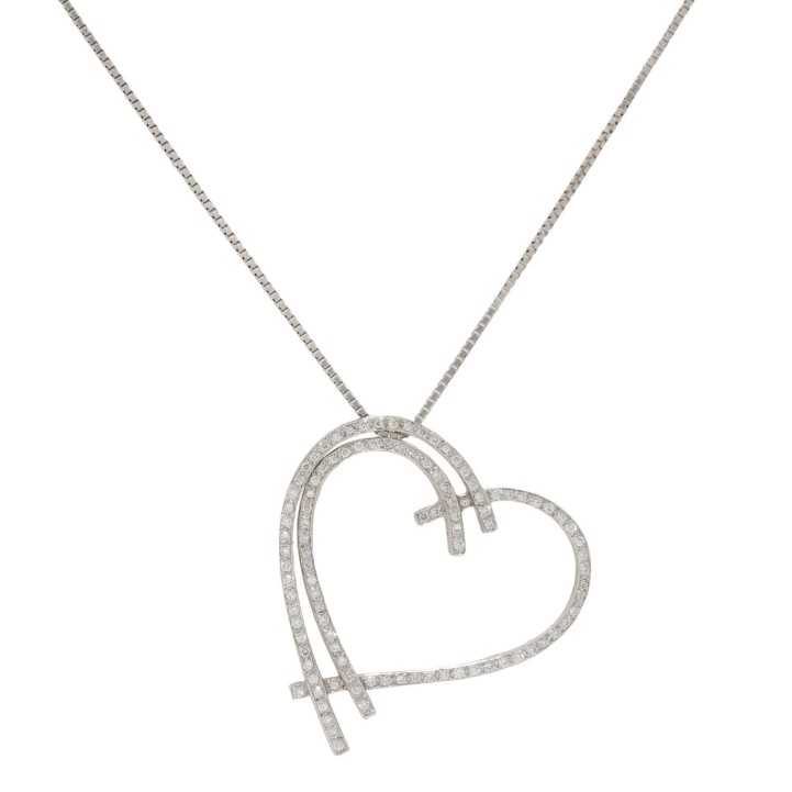 Herzanhänger mit Brillanten von zus. ca. 0,5 ct, 