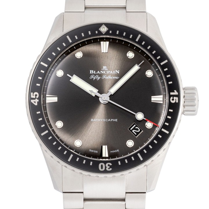 BLANCPAIN Fifty Fathoms Bathyscaphe Ref 5000-1110-71S Herrenuhr von 2023. Box und Papiere.  