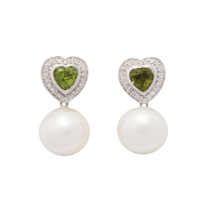 Paar Ohrstecker mit Peridots, 