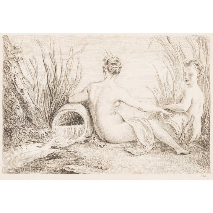 VAN LOO, CARLE (1705-1765) 'Badende am Rand einer Quelle'  