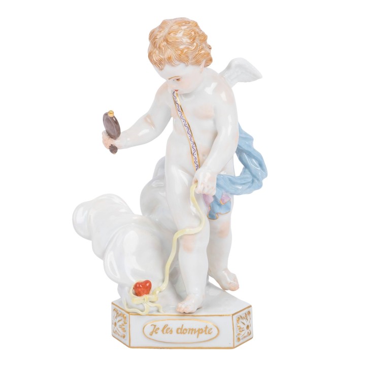 MEISSEN Devisenkind 'Je les dompte', 20. Jh. 1. Wahl. 
