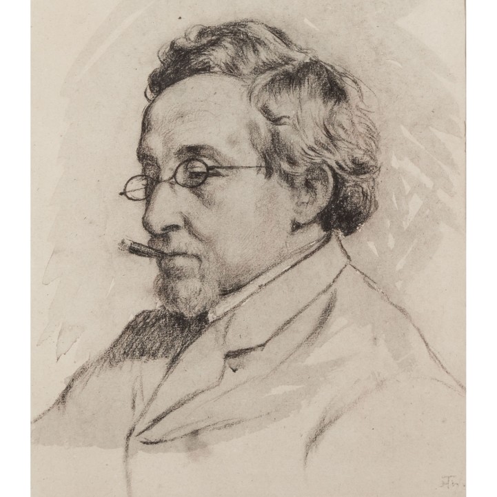 THOMA, HANS (1839 – 1924) 'Bildnis eines Herrn mit Brille und Zigarre' 
