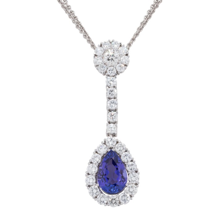 Anhänger mit Tansanit und Brillanten 
