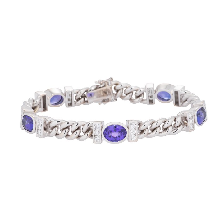 Armband mit Tansaniten und Brillanten,  