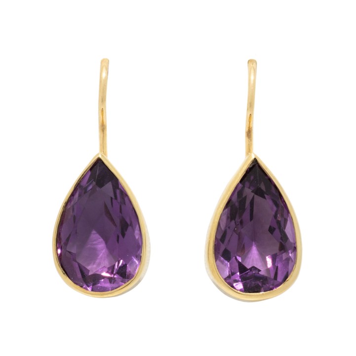 Paar Ohrhänger mit 2 Amethysten  
