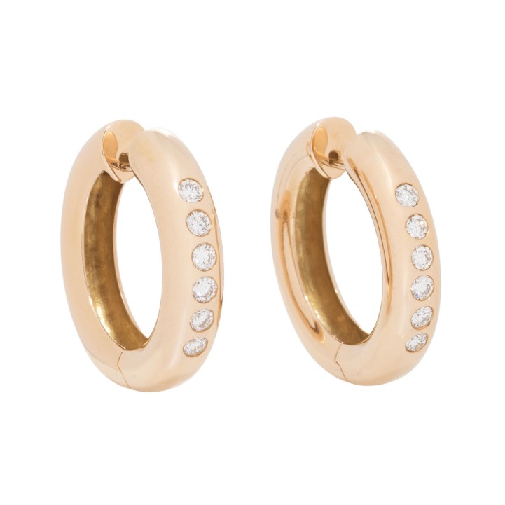 KARL JOCK Creolen mit 12 Brillanten zus. 0,16 ct. 